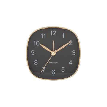 Budík Karlsson KA5957BK Travel Square, 9cm